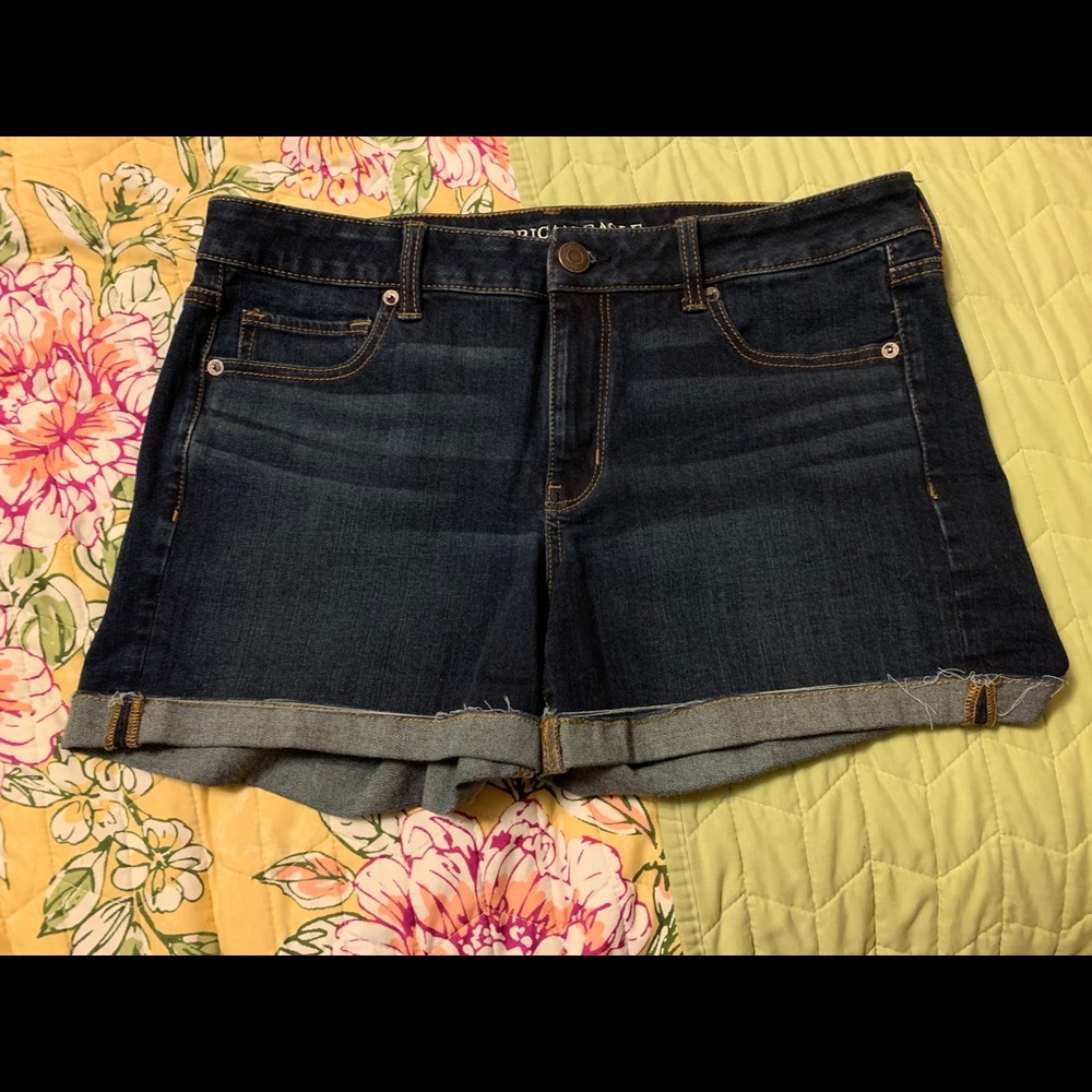AE MIDI Dark Denim Shorts